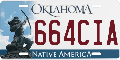 OK license plate 664CIA