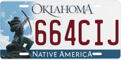 OK license plate 664CIJ