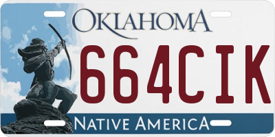 OK license plate 664CIK
