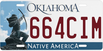 OK license plate 664CIM