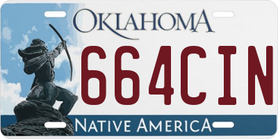 OK license plate 664CIN