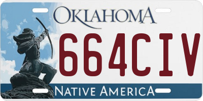 OK license plate 664CIV