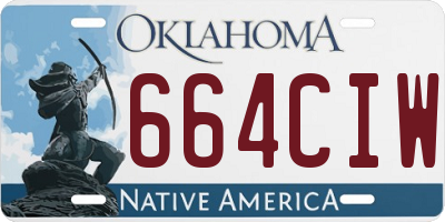 OK license plate 664CIW