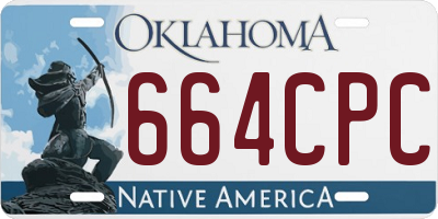 OK license plate 664CPC