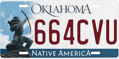OK license plate 664CVU