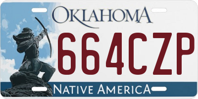OK license plate 664CZP