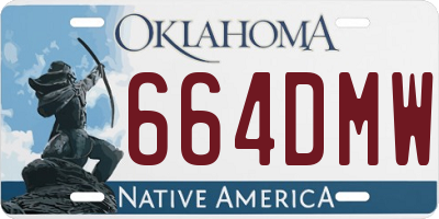 OK license plate 664DMW