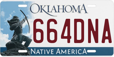 OK license plate 664DNA