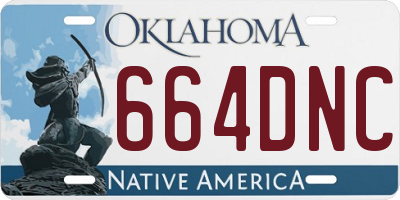 OK license plate 664DNC