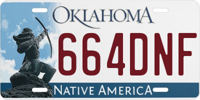 OK license plate 664DNF