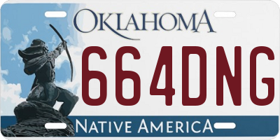 OK license plate 664DNG