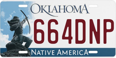 OK license plate 664DNP