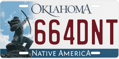 OK license plate 664DNT