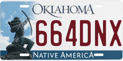 OK license plate 664DNX