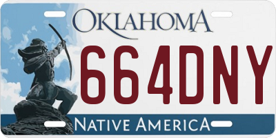 OK license plate 664DNY