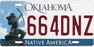 OK license plate 664DNZ