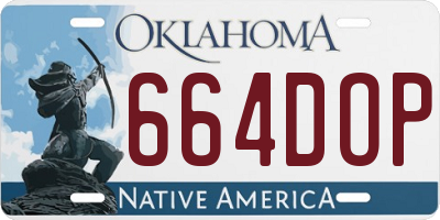OK license plate 664DOP