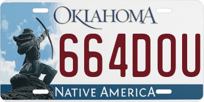 OK license plate 664DOU