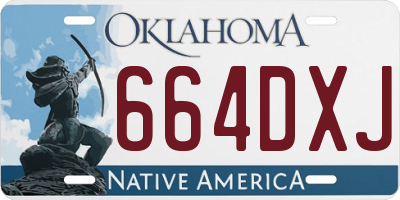OK license plate 664DXJ