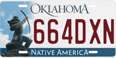OK license plate 664DXN