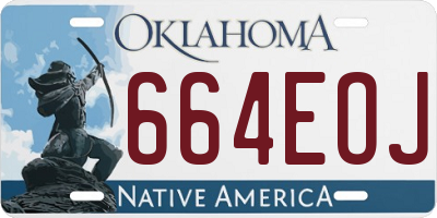 OK license plate 664EOJ