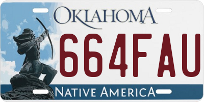 OK license plate 664FAU
