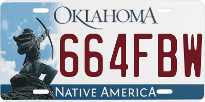 OK license plate 664FBW