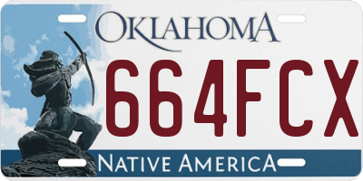 OK license plate 664FCX
