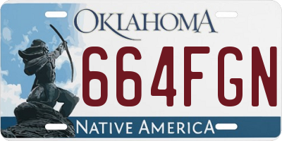OK license plate 664FGN