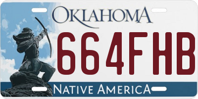 OK license plate 664FHB