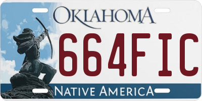 OK license plate 664FIC