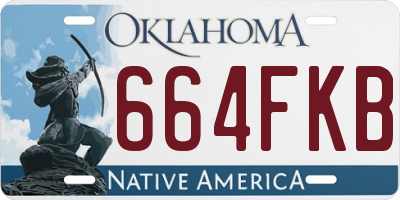 OK license plate 664FKB