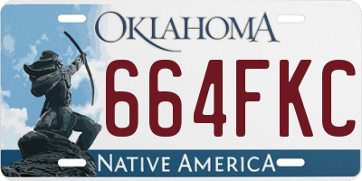 OK license plate 664FKC