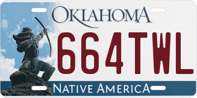 OK license plate 664TWL