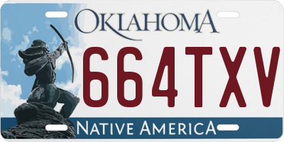 OK license plate 664TXV