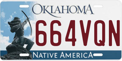 OK license plate 664VQN