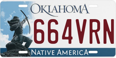 OK license plate 664VRN