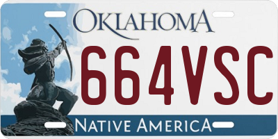 OK license plate 664VSC