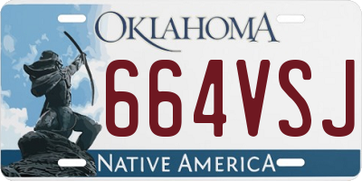 OK license plate 664VSJ