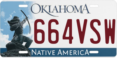 OK license plate 664VSW