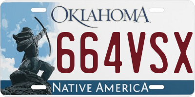 OK license plate 664VSX