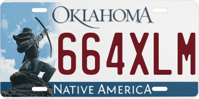 OK license plate 664XLM