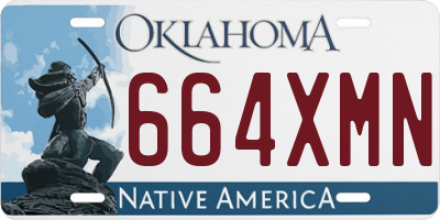 OK license plate 664XMN