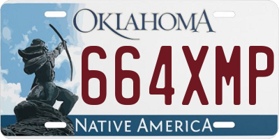 OK license plate 664XMP