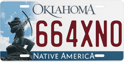 OK license plate 664XNO