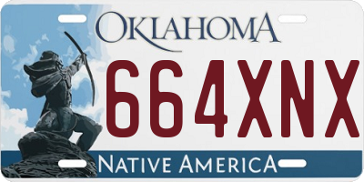 OK license plate 664XNX