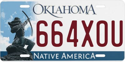 OK license plate 664XOU