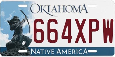 OK license plate 664XPW