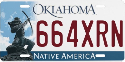 OK license plate 664XRN