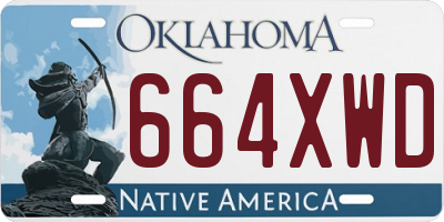 OK license plate 664XWD